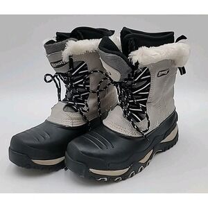 Ranger Winter Snow Boots Women's Size 8 Gray Black Faux Fur Thermolite Lined